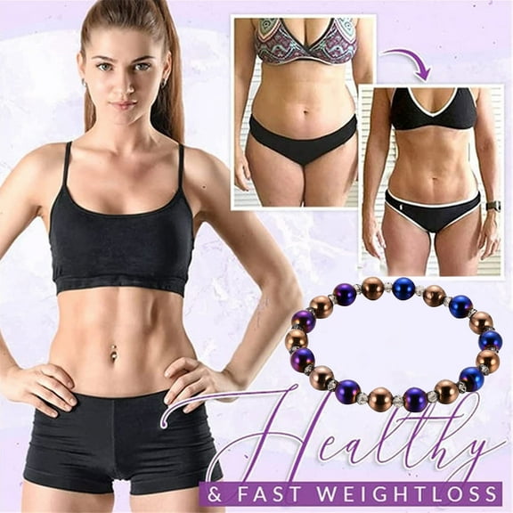 YQHZZPH Women's Personality Fashion Oval Magnetic Black Gallstone Beaded Magnet Bracelet