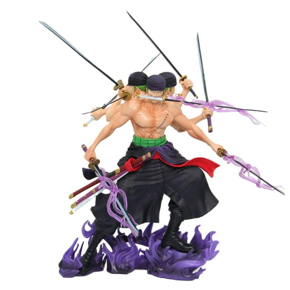 YQLADB Anime Figure Roronoa Zoro Nine Knives Flow Model PVC Ornament Statue, Multicolor