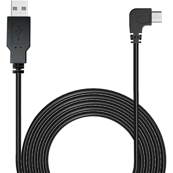 YQMAJIM 11 Ft 90 Degree Micro USB Charging Power Cable for Car Dash Camera & Mirror Camera - Dash Cam Power Cord