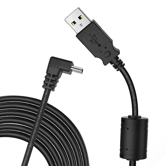 YQMAJIM (18AWG 5ft) Charging Cable for Garmin GPS: 90 Degree Angled Vehicle Power Cable, Premium Mini USB Cord for Garmin zumo & Garmin nuvi GPS Navigator, Fully Compatible with Mini USB Chargers