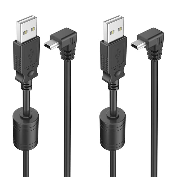 YQMAJIM (6.5Ft 2Pcs) 18AWG Premium Charging Cable for Garmin GPS: Thicker Power Cord, 90 Degree Shielding Mini USB Cable, Efficient Charging Adapter for Garmin GPS, Drivesmart 65, Zumo Xt, Nuvi