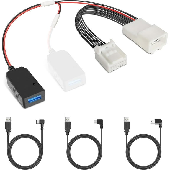 YQMAJIM Dashcam Power Adapter(14P TypeA)Compatible with Toyota Avalon,Lexus GX460,RX350 and more with Backup Camera Mirror, Built-in Hide USB to GPS Radar Dash Cam Charger Adapter Cable,Clean Install