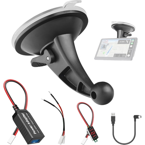 YQMAJIM GPS Mount for Garmin - GPS Windshield Mount with Suction Cup, Featuring Standard 17 mm Ball Head Design. Ideal Car GPS Holder for Garmin GPS, Your Perfect GPS Mount for Car Solution.