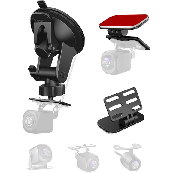 YQMAJIM Rear Camera Mount (2 Pcs), Universal Rear Window Camera Mount - Adjustable Back Windshield Backup Camera Mount, Dash Cam Rearview Camera Bracket, Car Recorder Mirror Cam Reverse Camera Holder