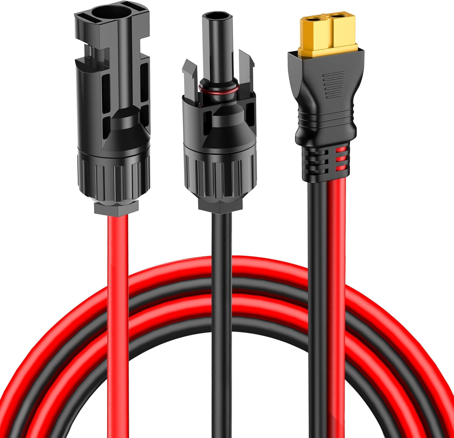 YQMAJIM Solar Panel Connector to XT60 Adapter Charge Extension Cable:(12AWG 6.6Ft)Heavy Duty,Pure Copper.Ideal for Connecting Solar Panel to XT60 for Ecoflow Portable Power Station,RV,Solar Generator