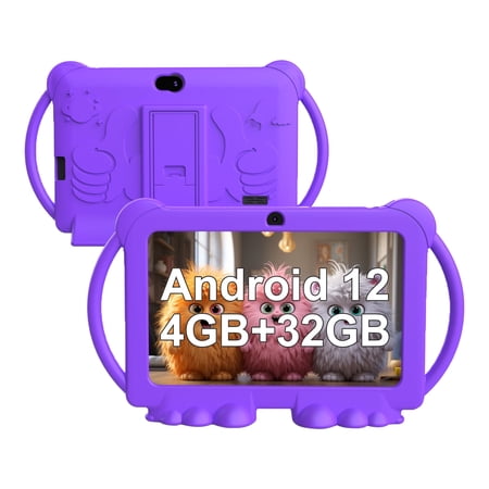 YQSAVIOR Android 12 Kids Tablet 7 inch Tablet for Kids Toddler Tablet 4GB RAM+32GB ROM WiFi Tablet Pre Installed & Parent Control Learning Education Tablet Dual Camera IPS Touch Screen