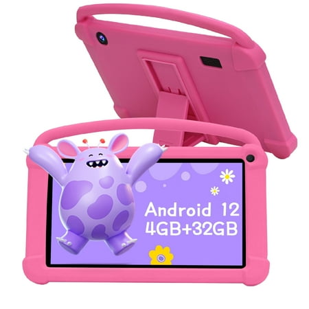 Peicheng Q1K Kids Tablet, 7 Inch, Android 12, 32GB, Parental Control, Dual Camera, Shockproof, Pink