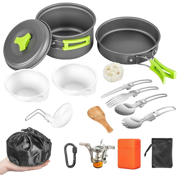 YQSDG 16 Piece Aluminum Camping Mess Kit