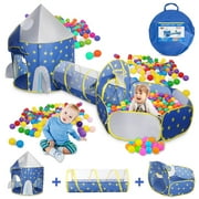 YQSDG 3-in-1 Kids Play Tent with Crawl Tunnel, Multicolor