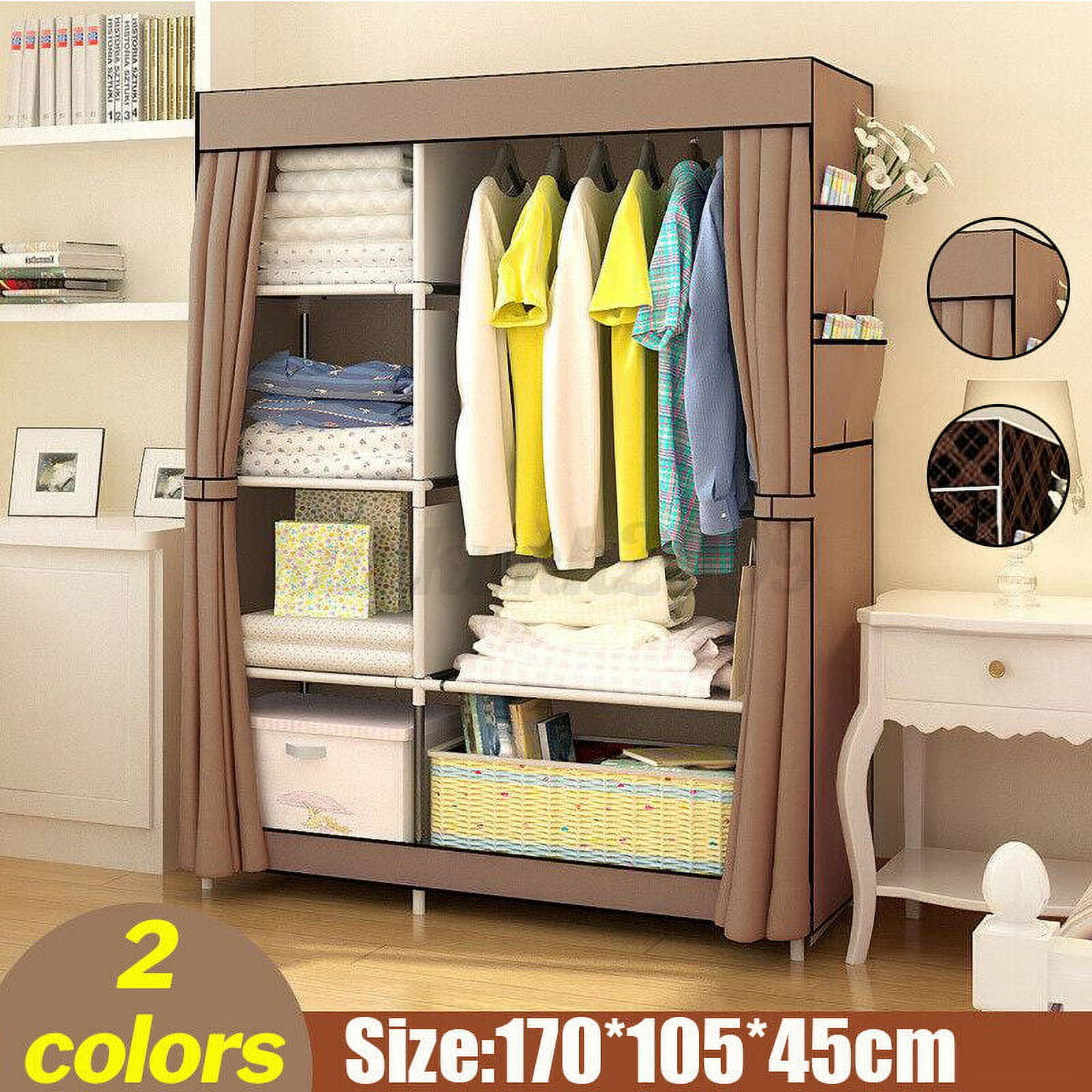 YQSDG Portable Clothes Closet Wardrobe Storage Organizer with Breathable Fabric Closet, Easy to Assemble Strong Durability Bedroom Clothes Closet Organizer