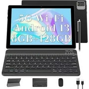 YQSavior 2024 10.1 in 2-in-1 Tablet, 128GB, Android 13, Wi-Fi, Bluetooth, Black