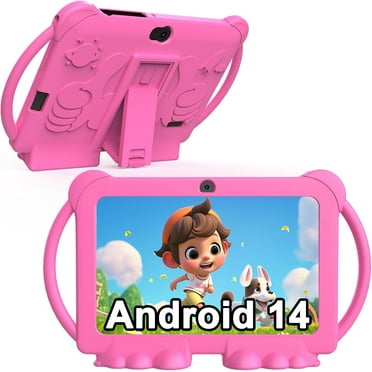 YQSavior 7 in 1024 x 600 Kids Parental Controls Tablet, 32GB, Android 12, Wi-Fi, Pink with Silicone Case