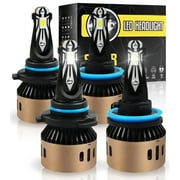 YQWIN 9005 H11 LED Bulb Combo, Super Bright 9005 H11 Headlight Bulb 9005 H11 Fog Light, HB3 H8 H9 Fog Bulbs Light Bulbs Plug and Play White Lights for Cars, 9005 H11 Bulb 4 Pack