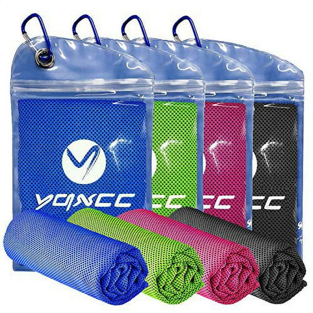 YQXCC Cooling Towel 4 Packs (47"x12") Microfiber Towel Yoga Towel for