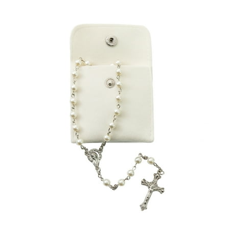 YQZIYOU Rosary Beads Catholic for Women - Confirmation Gifts for Teenage Girl, Solid Colored Simple Style button bag, Artificial Pearls Rosary, Gifts for Women