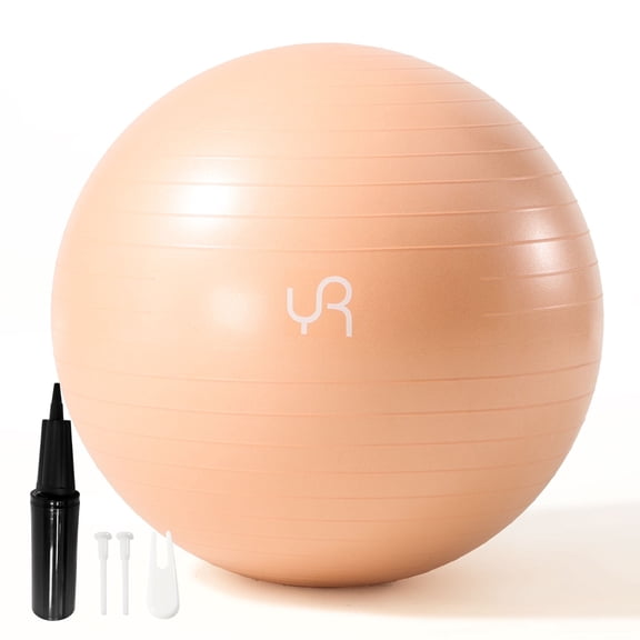 YR 55CM Yoga Ball, Anti-Burst Stability Exercise Balls for Pilates, Pregnancy, Physical Therapy, Orange
