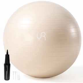 YR 55CM Exercise Ball, Anti-Burst Yoga Stability Ball for Pregnancy, Pilates, Physical Therapy, White