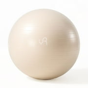 YR 55CM Yoga Ball, Anti-Burst Stability Exercise Ball for Pilates Workouts, Core Physical Therapy, White