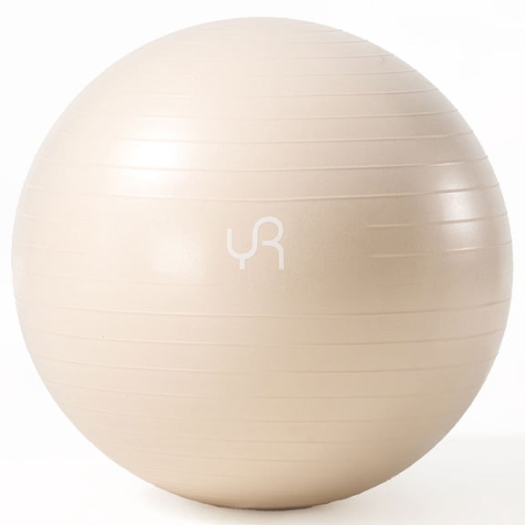 YR 65CM Exercise Ball, Anti-Burst and Slip Resistant Yoga Ball for Pilates and Physical Therapy, White