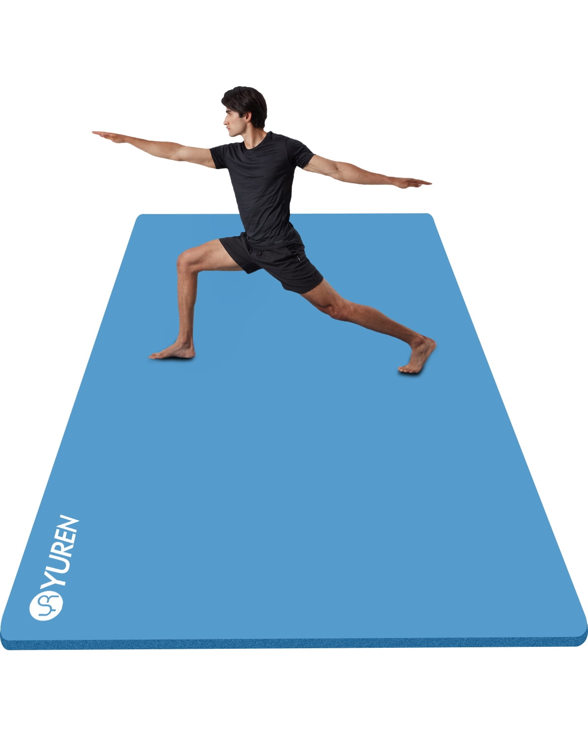 YR Extra Large Yoga Mat 6'x4' Thick Gym Floor Mats 1/2 Soft Foam Pilates  Cardio Exercise Blue