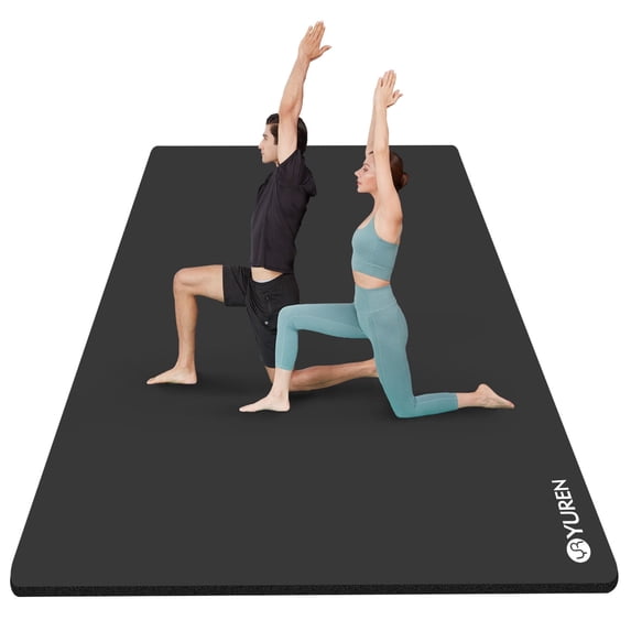 YR Extra Thick Large Yoga Mat 78"x51" NBR Exercise Mats for Kids Senior Gymnastics Stretching, Black