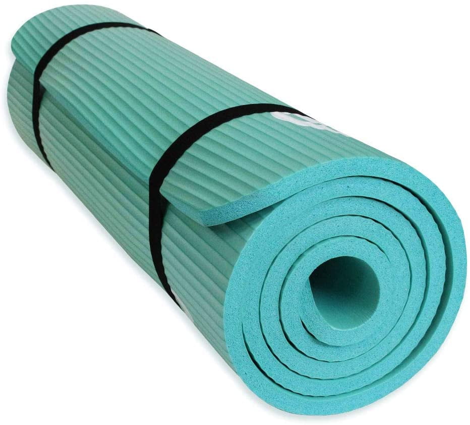 YR Extra Thick Yoga Mat 1/2 inch Indoor Outdoor Pilates Exercise Mats 72" HiDensity Ice Blue