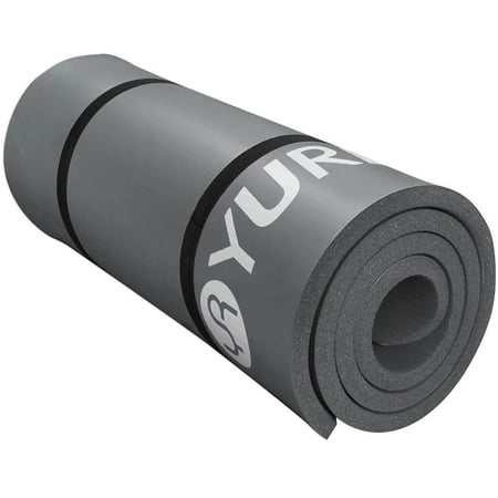 YR Extra Thick Yoga Mat 1 inch Hi-Density NBR Foam Exercise Mats for Home Gym Workouts, 76" x 24" Gray