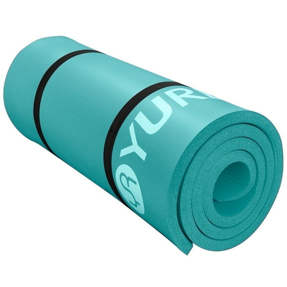YR Extra Thick Yoga Mat 4/5" Hi-Density Foam In/Outdoor Pilates Exercise Mats 76" Long, Ice Blue