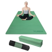 YR Foldable Yoga Exercise Mat, 10mm Thick Lightweight Workouts Pilates Floor Mats, 72"x32" Green