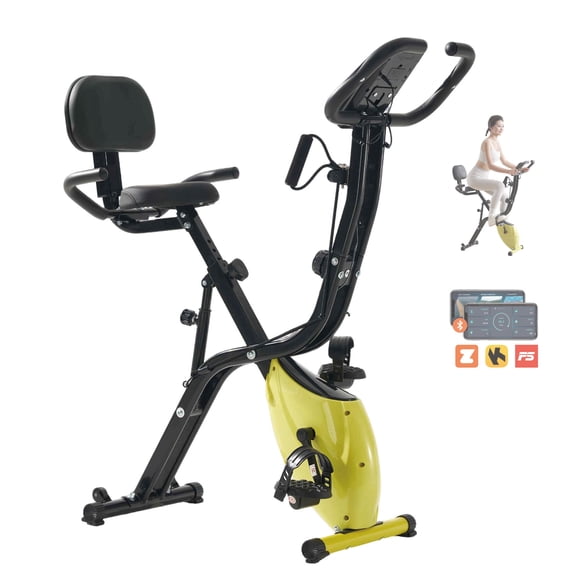 YR Folding Exercise Bike, 4 in 1 Magnetic Resistance Upright Bike for Home Cycling Fitness Workout Equipment