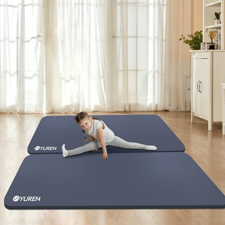 YR Large Exercise Mat 10mm Thick NBR Foam Stretching Yoga Pilates Workout  for Indoor, 6'x4' 2pcs set 