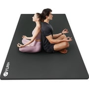 YR Large Yoga Exercise Mat 78x51" 1/2" Thick Foam Home Gym Floor Workout Mats, Black W/ Carry Bag