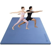 YR Large Gym Mat 78"X51" 1/2" Thick Foam Fitness Mats for Exercise Home Gym Yoga HIIT Pilates Cardio Workout, Blue