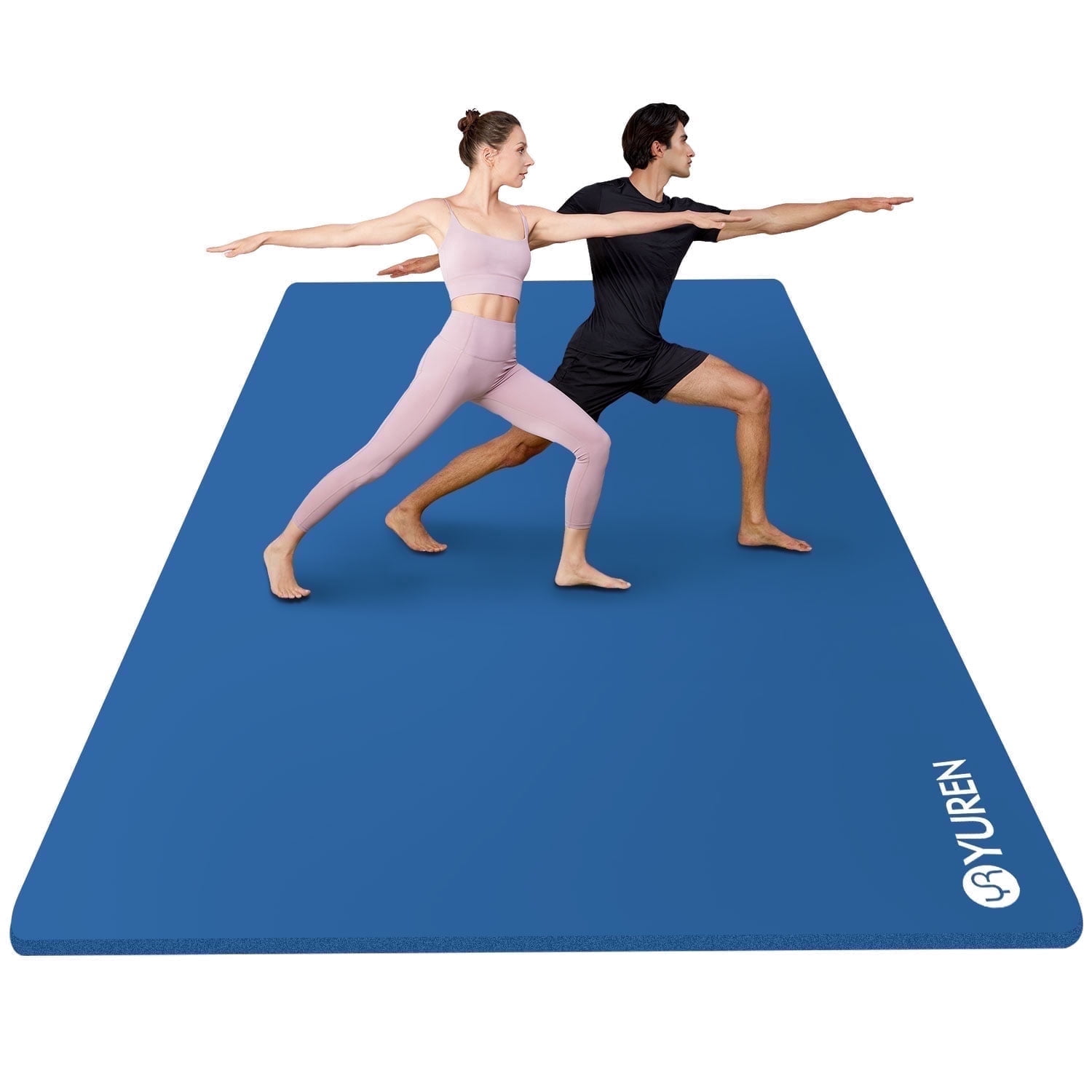 YR Large Yoga Mat 78x51 Inch 10mm Thick NBR Foam Exercise Mats for Home Gym Fitness Workout, Blue
