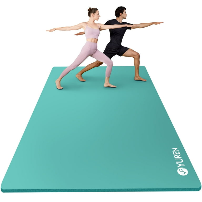 YR Large Yoga Mat 6'x4' 10mm Thick NBR Stretching Burpee Pilates Fitness  for Home Gym Ice Blue 