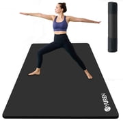 YR Large Yoga Mat 78"x35" Thick 10mm NBR Foam Pilates Fitness Floor Exercise Pad, Black