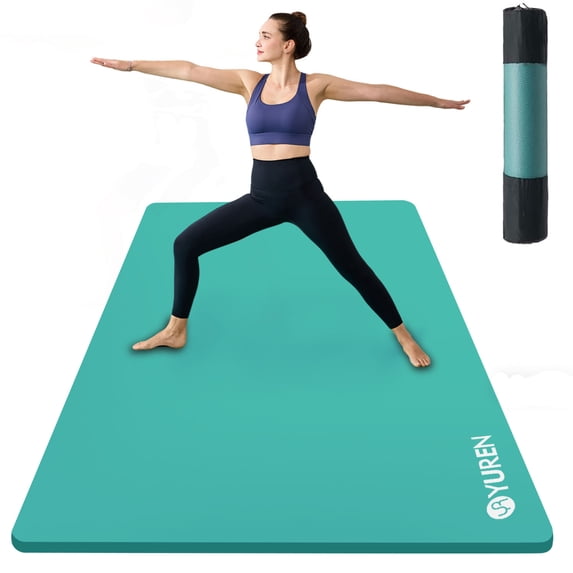 YR Large Yoga Mat 78"x35" Wide NBR Exercise Workout Mats for Home Gym Floor Fitness Pad, Iceblue