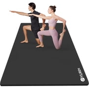YR Extra Large Thick Yoga Mat 78"x51" 10mm High Density NBR Exercise Mats for Home Gym, Black