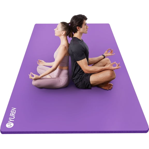 YR Large Yoga Mat 78x51" 1/2" Thick Workout Mats for Home Gym Floor Extra Wide Flooring Exercise, Purple
