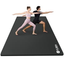 YR Large Yoga Mat for Home Gym Workout 10mm Thick Black 78 x 51 inch
