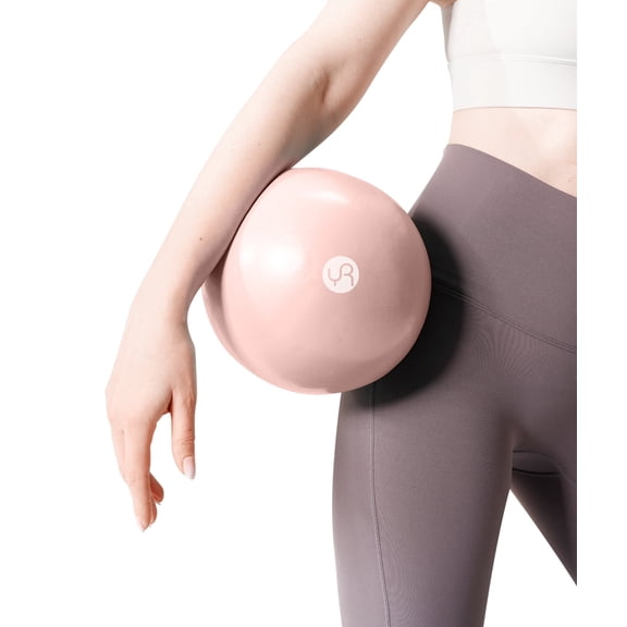 YR 9.8 inch Mini Yoga and Pilates Ball, Small Exercise Balls for Stability, Core Training, Physical Therapy, Pink