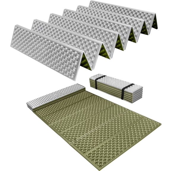 YR Lightweight Foam Camping and Backpacking Sleeping Pad, Foldable Mat 71"x23.5", Green