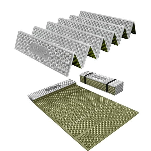 YR Lightweight Foam Camping and Backpacking Sleeping Pad, Foldable Mat 71"x23.5", Green