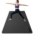 thumbnail image 1 of YR 2/5" Thick TPE Yoga Exercise Mat, Large Non-Slip Workout Pilates Mats for Men Women, Black, 1 of 3