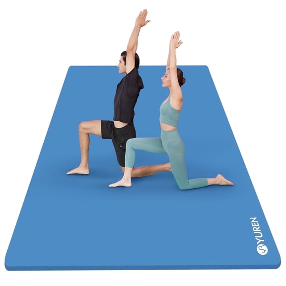 YR Large Yoga Mat Thick 20mm Soft NBR Exercise Mats for Home Gym, Fitness & Stretching, Blue