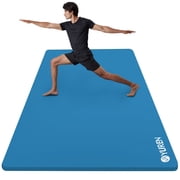YR Yoga Mat Thick 15mm NBR 78"x35" Wide Large Exercise Mat for Home Gym with Carry Bag, Blue