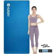 YR Thick Yoga Mat 1/2 inch Foam 78"x35" Extra Large Pilates Fitness Floor Exercise Pad Blue