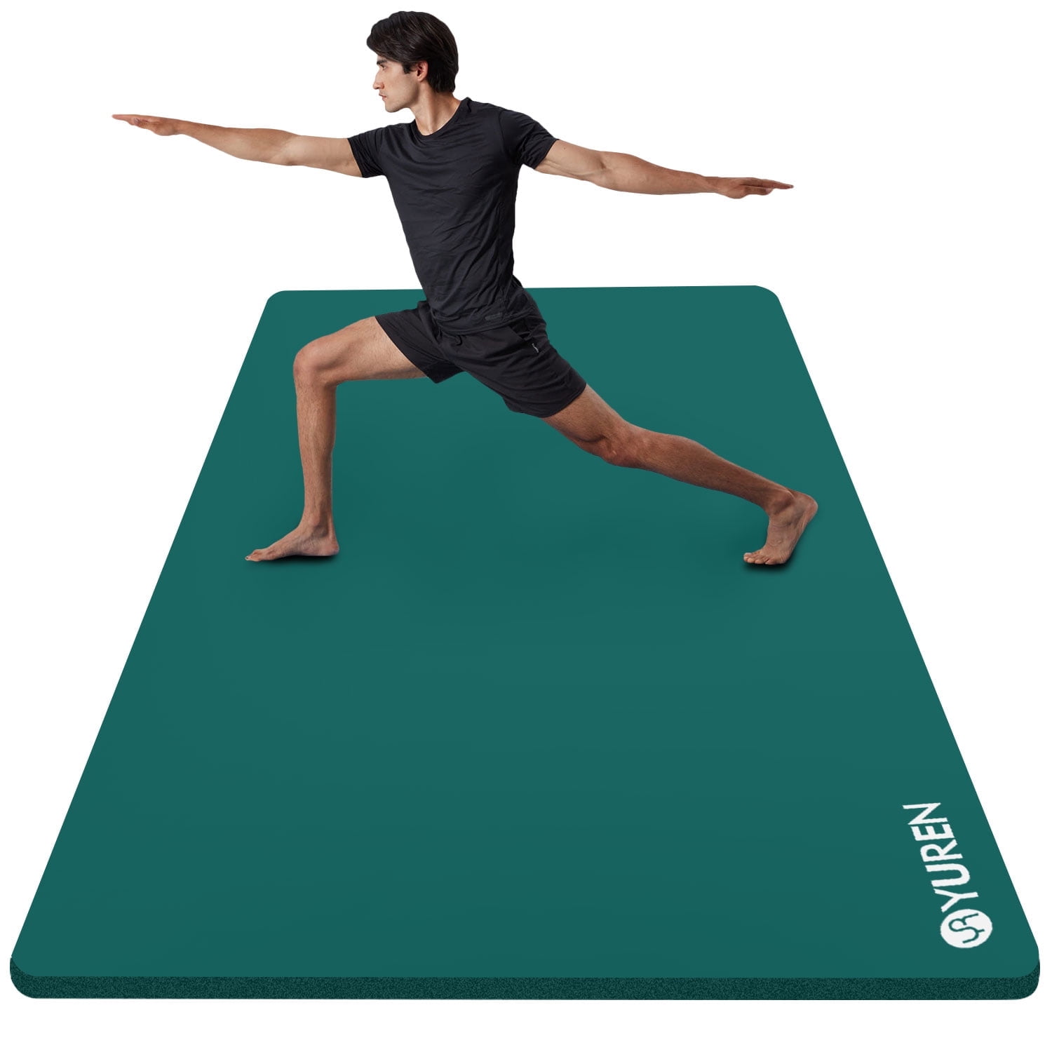 YR Thick Yoga Mat 15mm NBR 78"x35" Wide Exercise Workout Mats for Home Gym Floor Fitness Pad, Green