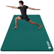 YR Thick Yoga Mat 15mm NBR 78x35 Wide Exercise Workout Mats for Home Gym Floor Fitness Pad, Green