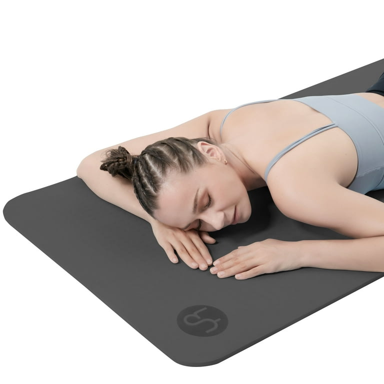 YR Thick Yoga Mat Non Slip Exercise Mat for Floor Cardio Fitness Workout Padding Black